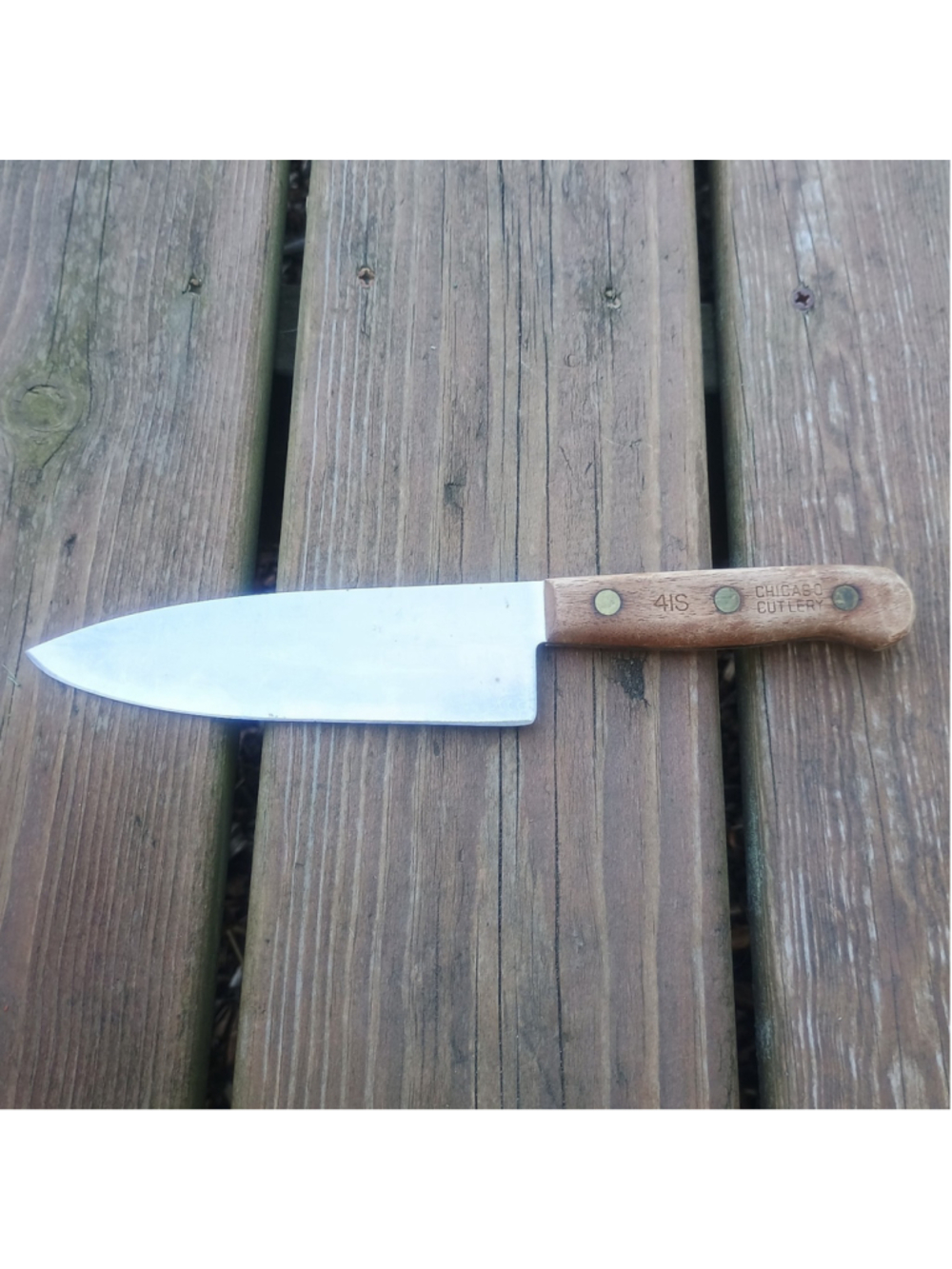 Vintage Chicago Cutlery 41S Chefs Knife 6" Blade Wood Handle